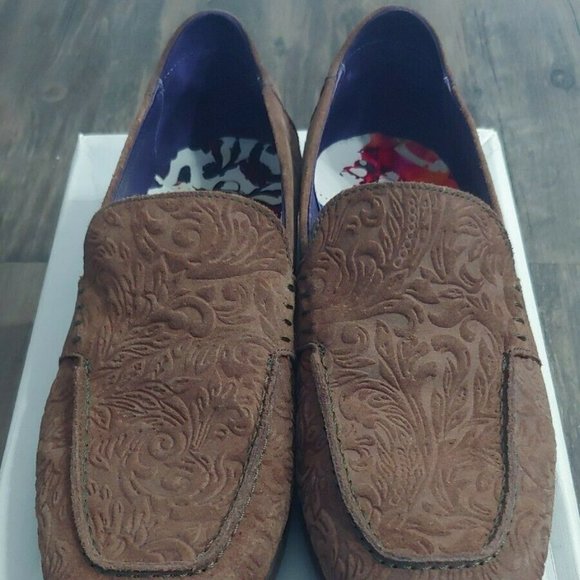 Robert Graham Seth Embossed Loafer Shoes Tan sz 8D Retail $298 main image 9